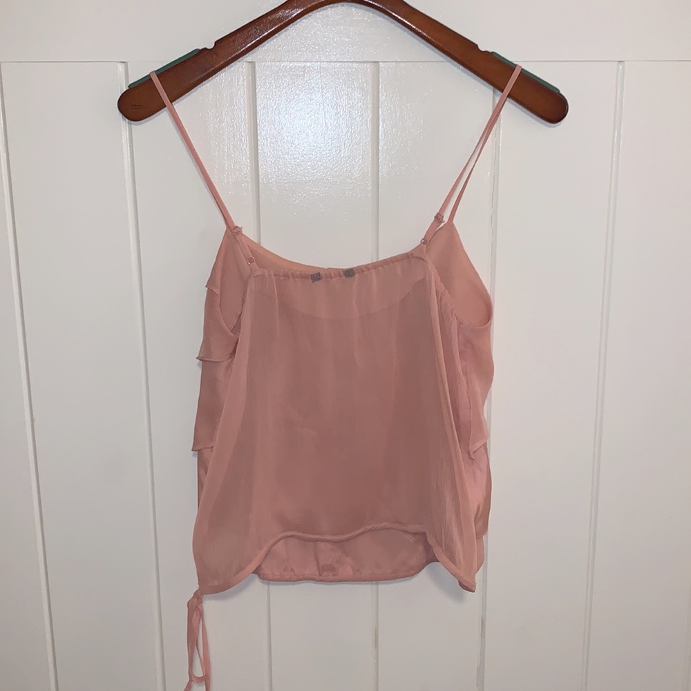 Sheer Pink Ruffle Top - Picture 2 of 2